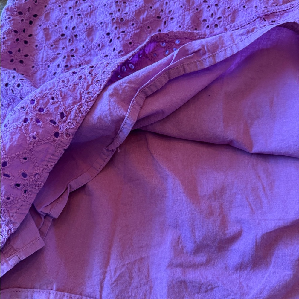 Draper James Purple Eyelet V-Neck Blouse - Picture 11 of 14